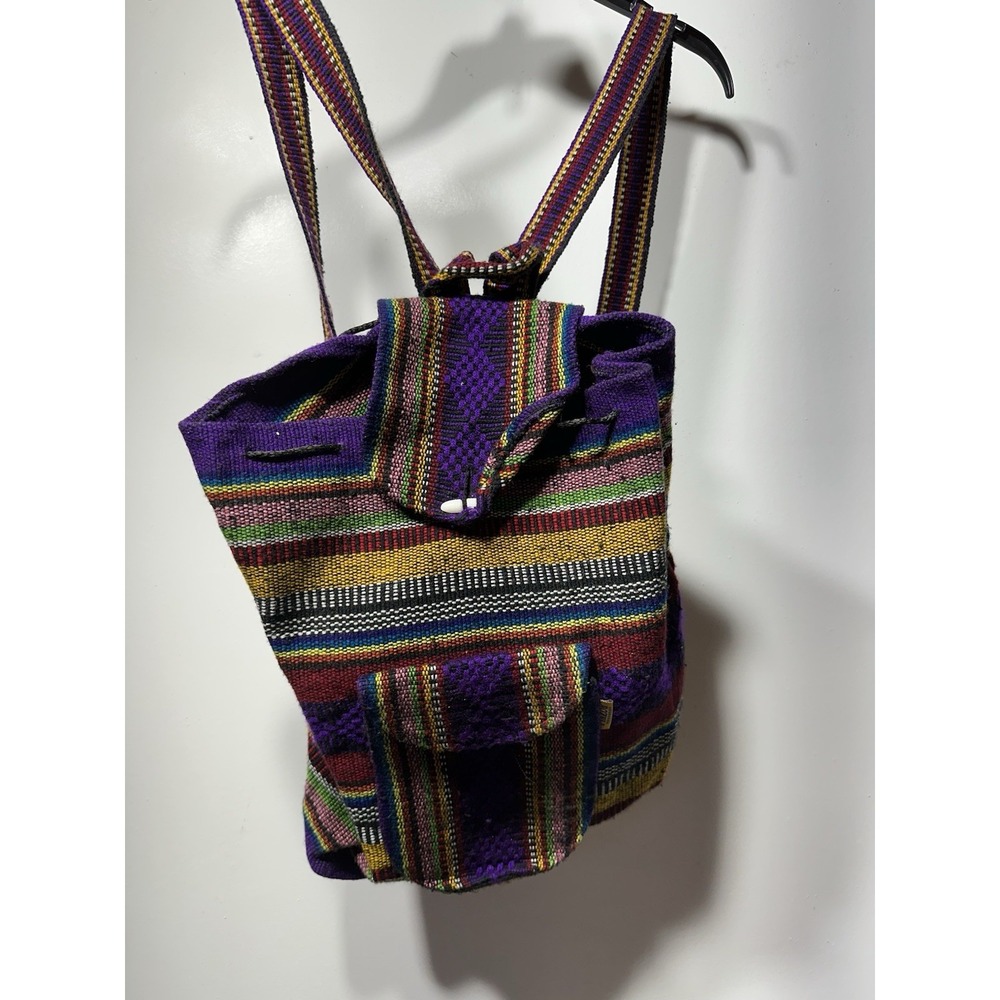 Artesanias Mr Pinzon Woven Backpack Bag Aztec Boho Hippie Made In Mexico